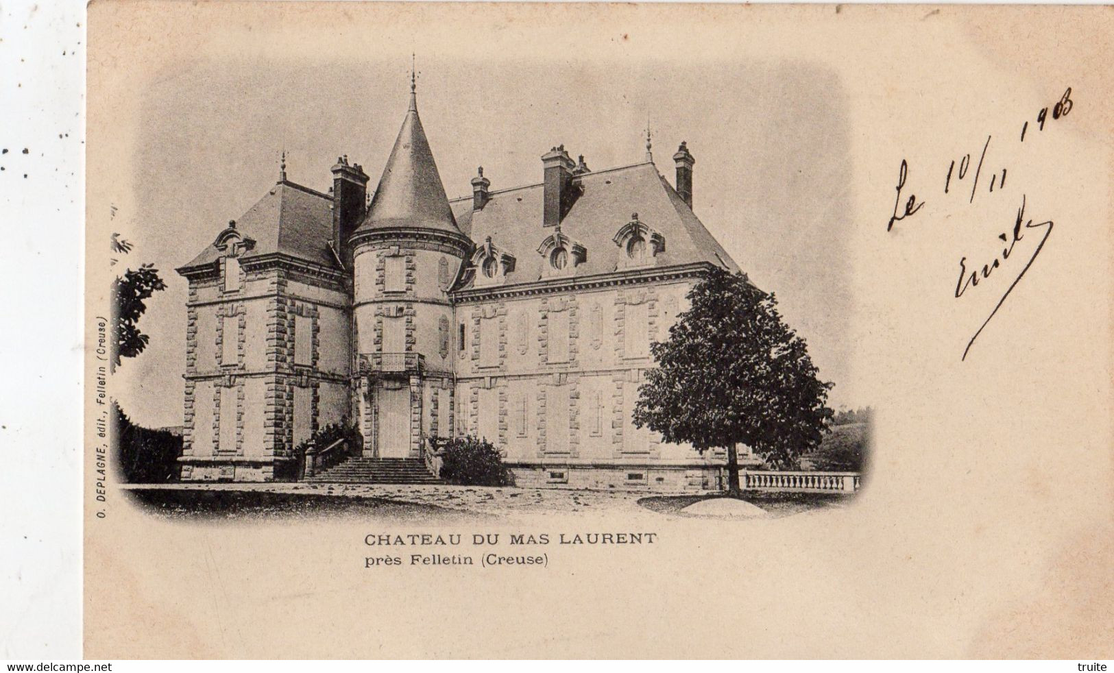 CHATEAU DU MAS LAURENT PRES FELLETIN (CARTE PRECURSEUR )