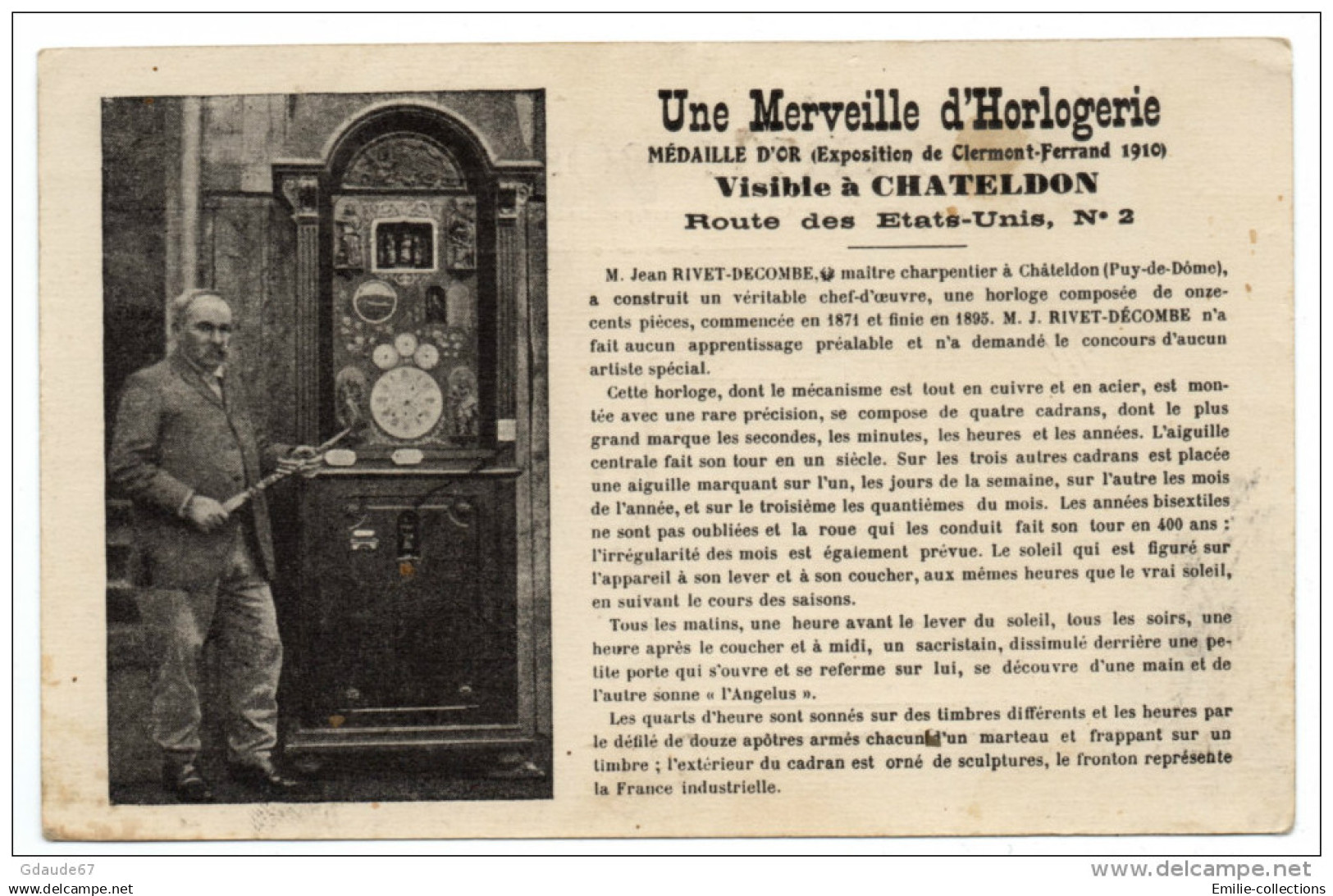 CHATELDON (63) - UNE MERVEILLE D'HORLOGERIE VISIBLE à CHATELDON