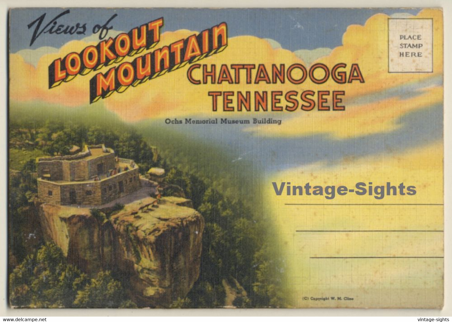 Chattanooga Tenessee : Views Of Lookout Mountain (Vintage Leporello PC ~1940s)