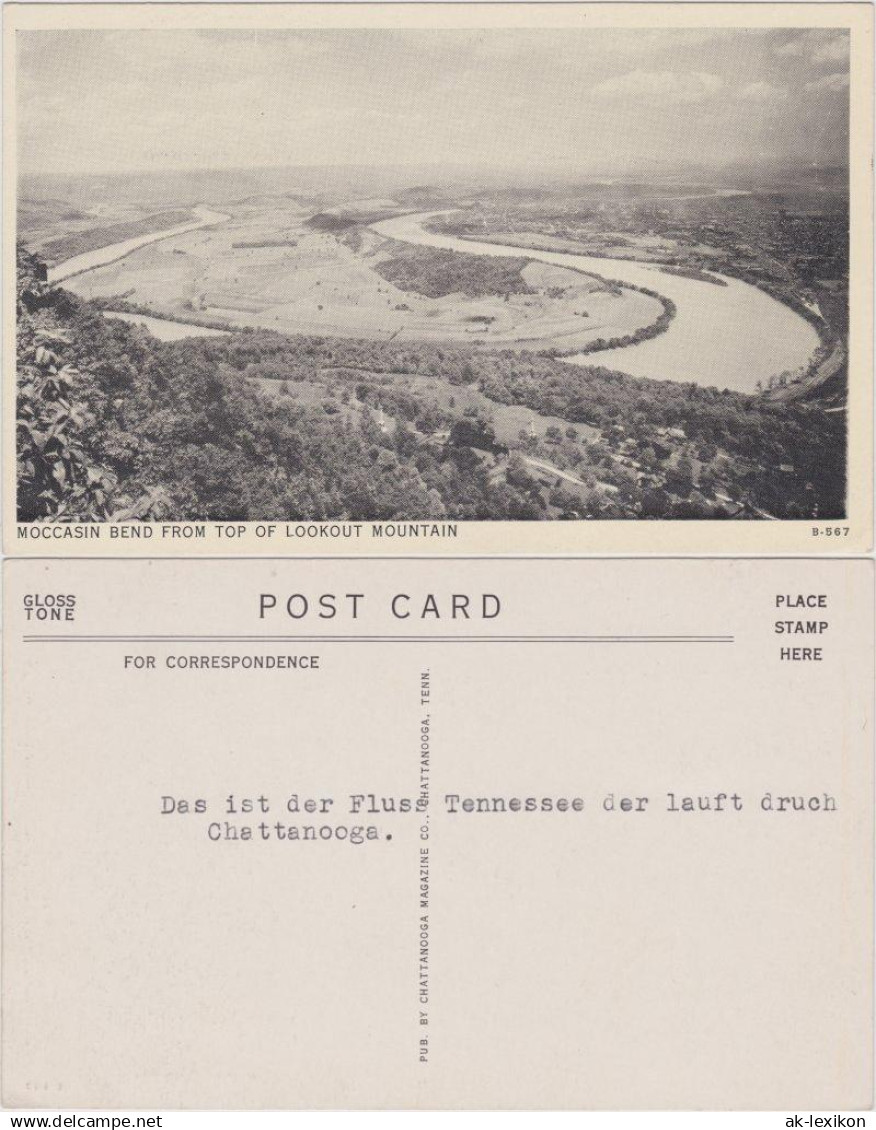 Chattanooga Tennessee   Moccasin Bend from top of Lookout Mountain 1940