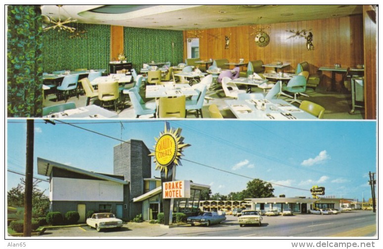 Chattanooga TN Tennessee, Drake Motel &amp; Restaurant, Auto, c1960s Vintage Postcard