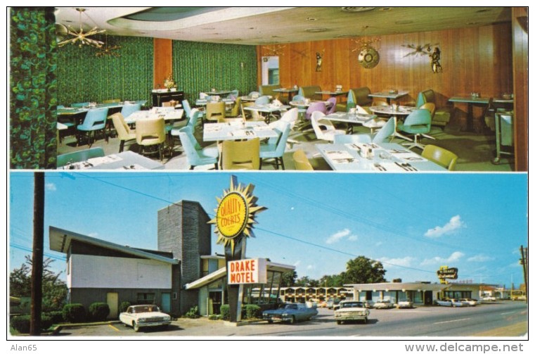 Chattanooga TN Tennessee, Quality Inn &amp; Drake Restaurant Interior View, Auto, c1960s Vintage Postcard