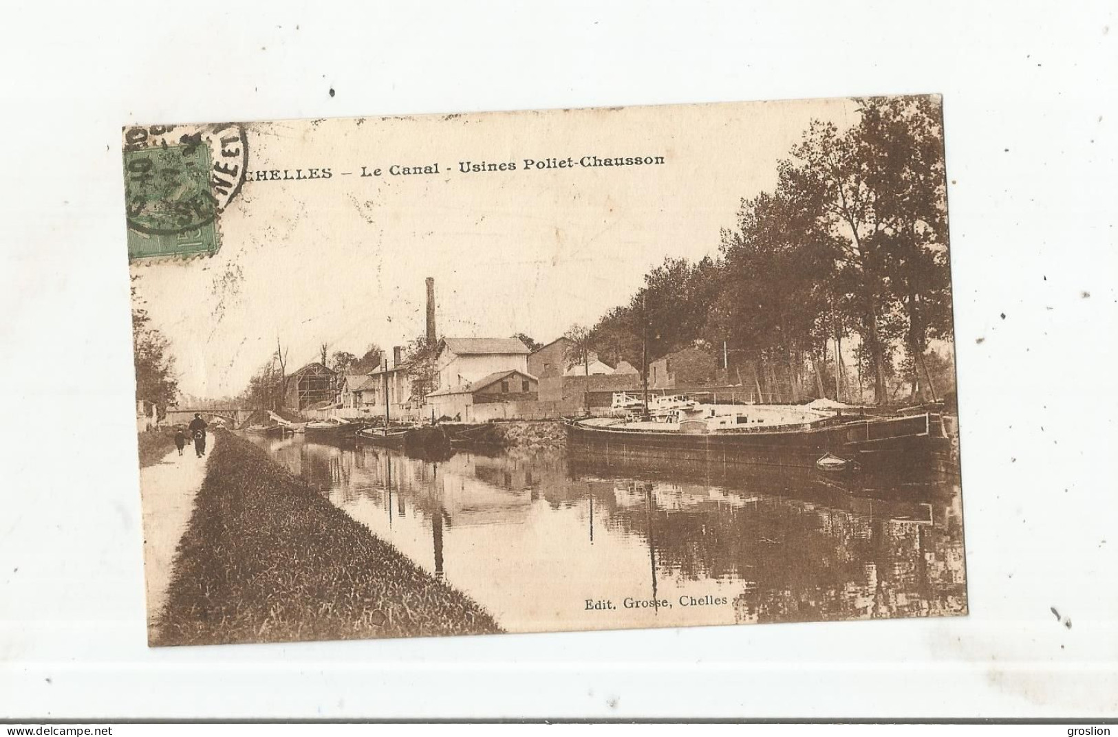 CHELLES LE CANAL USINES POLIET CHAUSSON (PENICHES) 1924