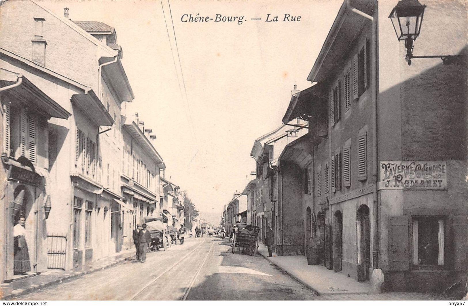 CHÊNE-BOURG-Genève-Suisse-Schweiz-Svizzera - La rue-Taverne Genevoise J. Romanet - GENEVE