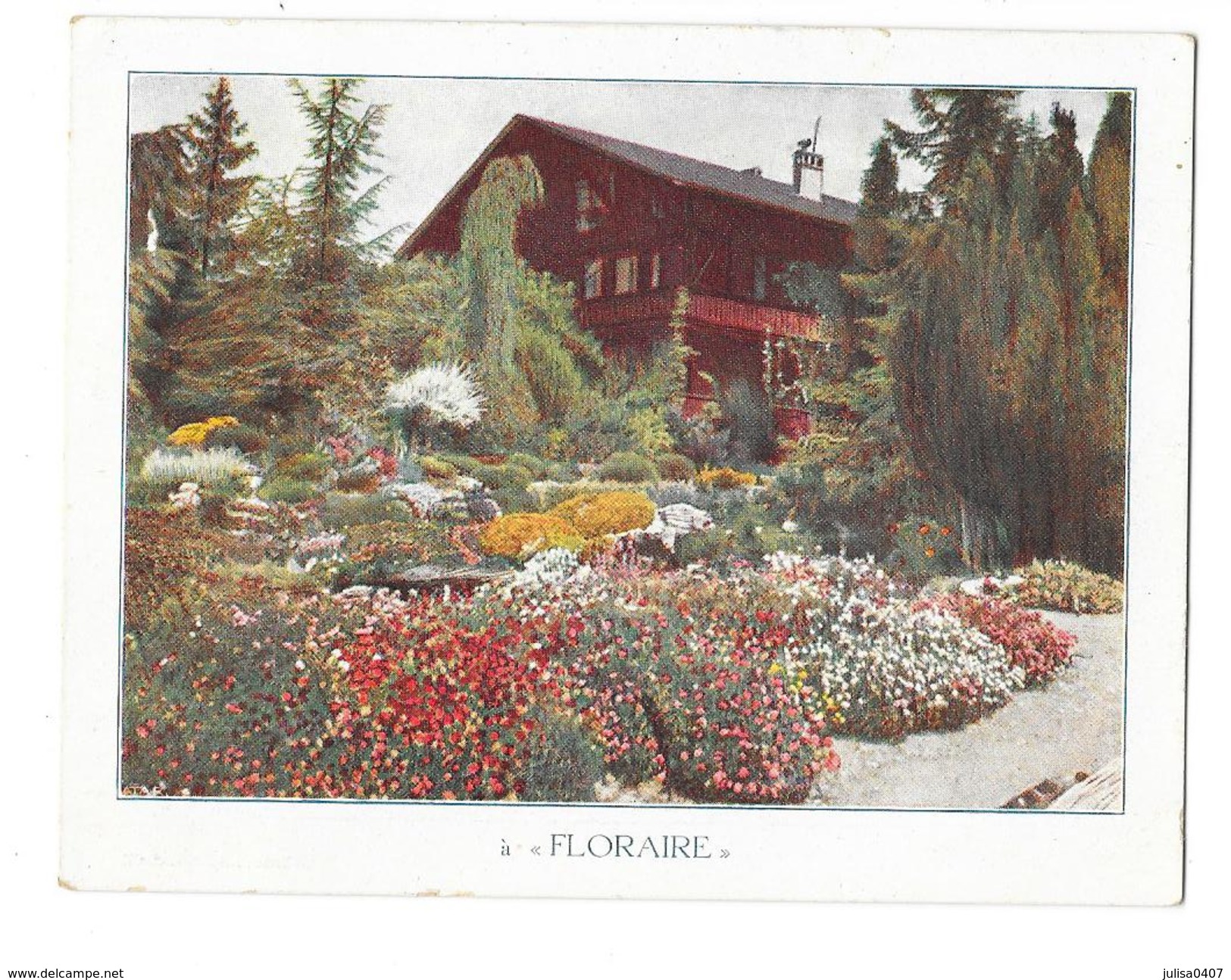 CHENE BOURG (Suisse) carte publicitaire jardin Alpin d'acclimatation floraire CORREVON et fils