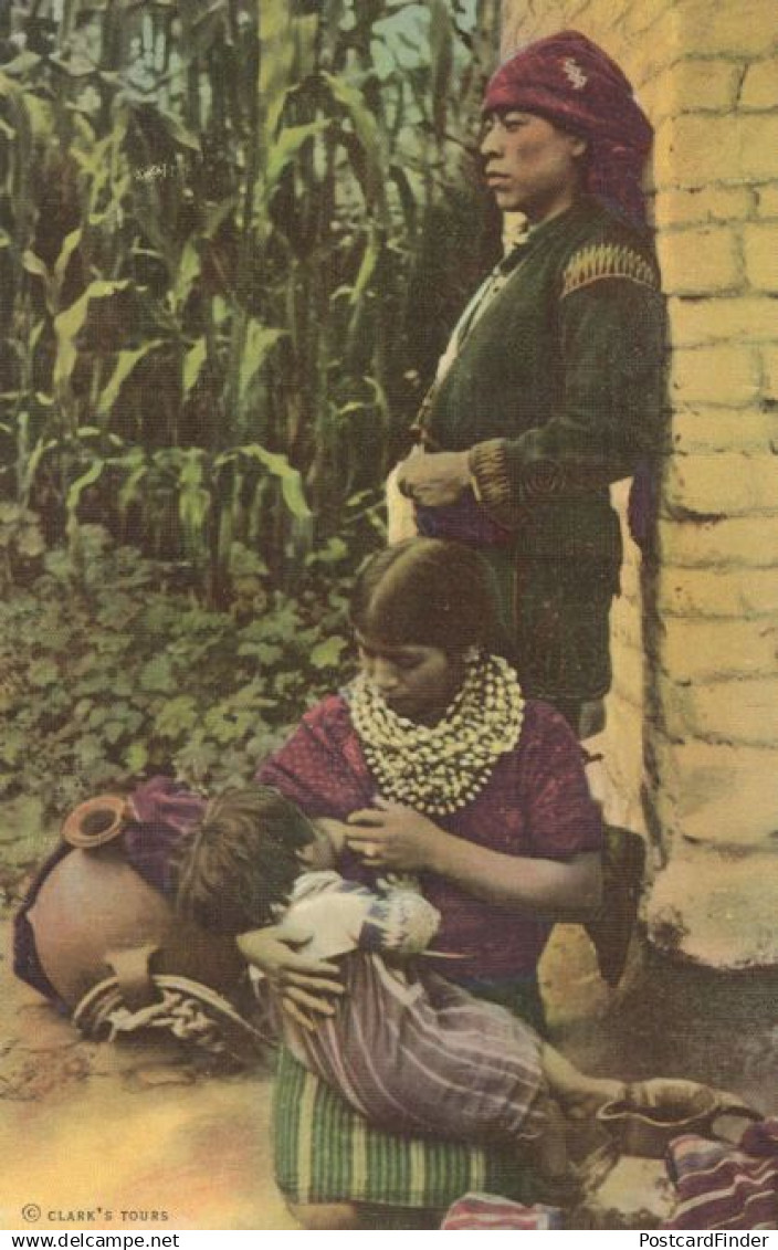 Chichicastenango Indian Guatemala Family Old Postcard