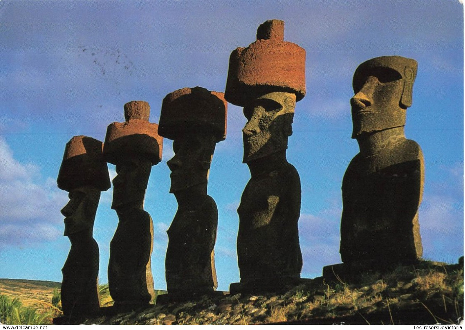 CHILI - Rapa Nui Isla de Pascua - Anaka Ahu Nau Nau - Carte postale grand format moderne