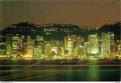 Hong Kong - The Central District of Hong Kong night - immeubles - architecture - CPM - Carte Neuve - Voir Scans Recto-Ve