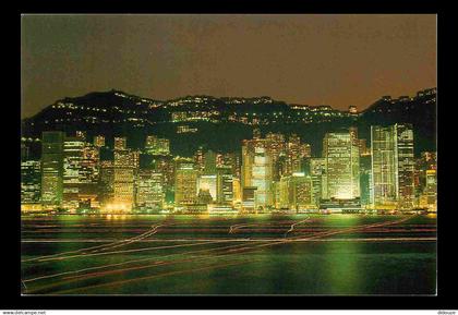 Hong Kong - The Central District of Hong Kong night - immeubles - architecture - CPM - Carte Neuve - Voir Scans Recto-Ve