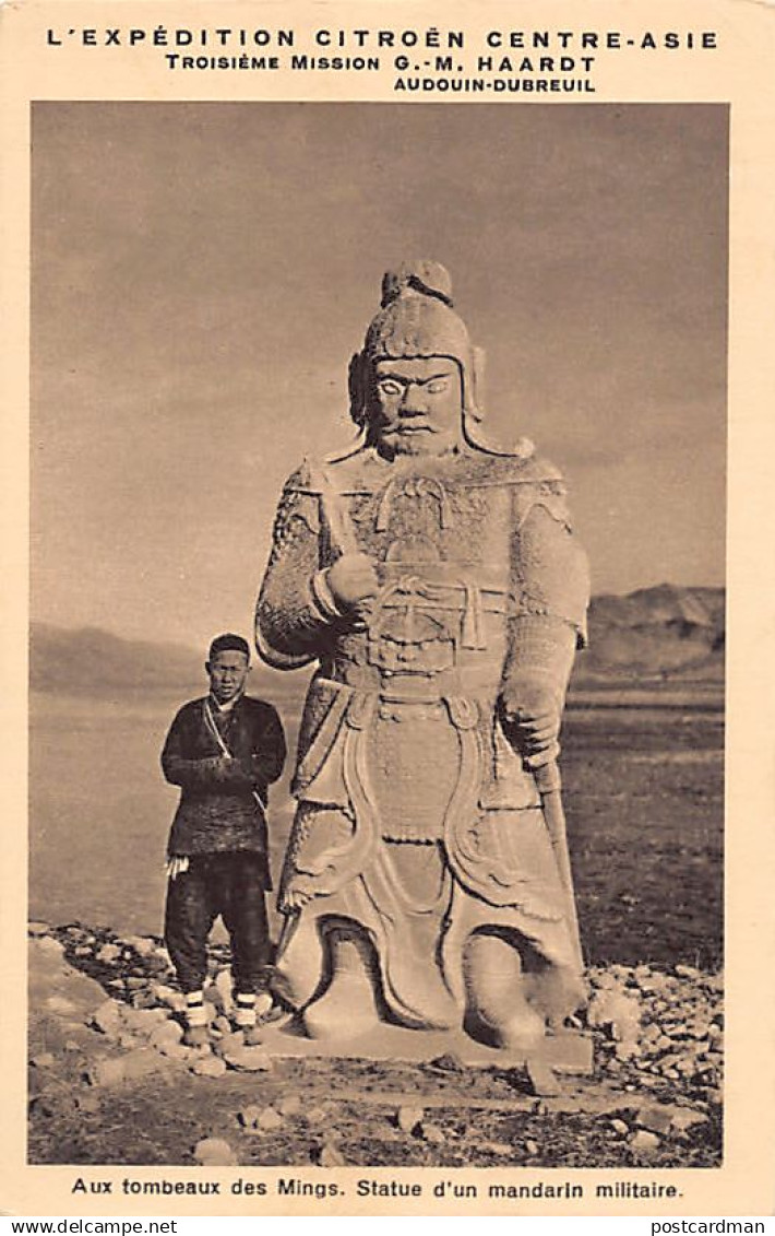 China - Near Beijing - Ming Tombs - Statue of a military mandarin - Publ. Expedition Citroën Centre-Asie