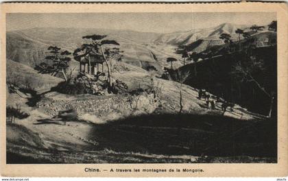 PC CHINA, TRAVERS LES MONTAGNES DE LA MONGOLIE, Vintage Postcard (b27618)