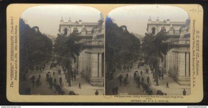 Stereo Photo Hong Kong, belebtes Straßenbild der Queens Street