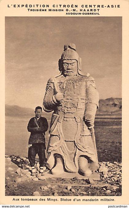 China - BEIJING - Statue of a military mandarin at the Ming Tombs - Publ. Expédition Citroën Centre-Asie