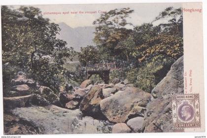 CPA Chine . Hong Kong . A Picturesque Spot Near the Racquet Court. Timbre Edward VII