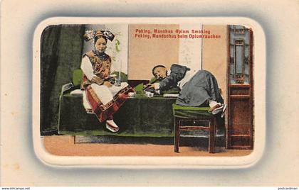 CHINA - Peking - Manchus Opium Smoking.