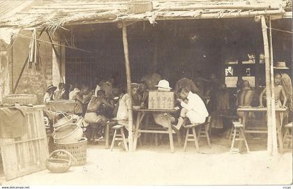 CPA Carte Photo Chine Restaurant