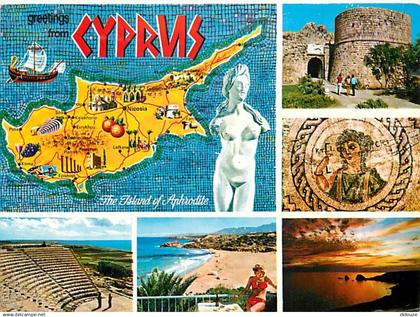 Chypre - Cyprus - Multivues - Carte Géographique - Mosaique - CPM - Voir Scans Recto-Verso