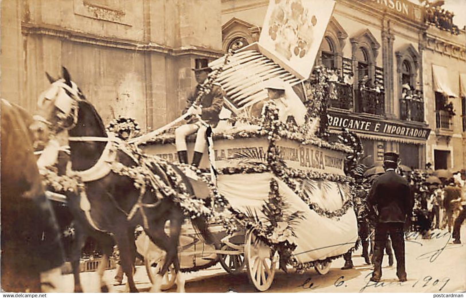 Ciudad de Mexico - Fiesta Floral, Carro de Balsa Hermanos (La Prueba) - REAL PHOTO - Ed. Garcia.