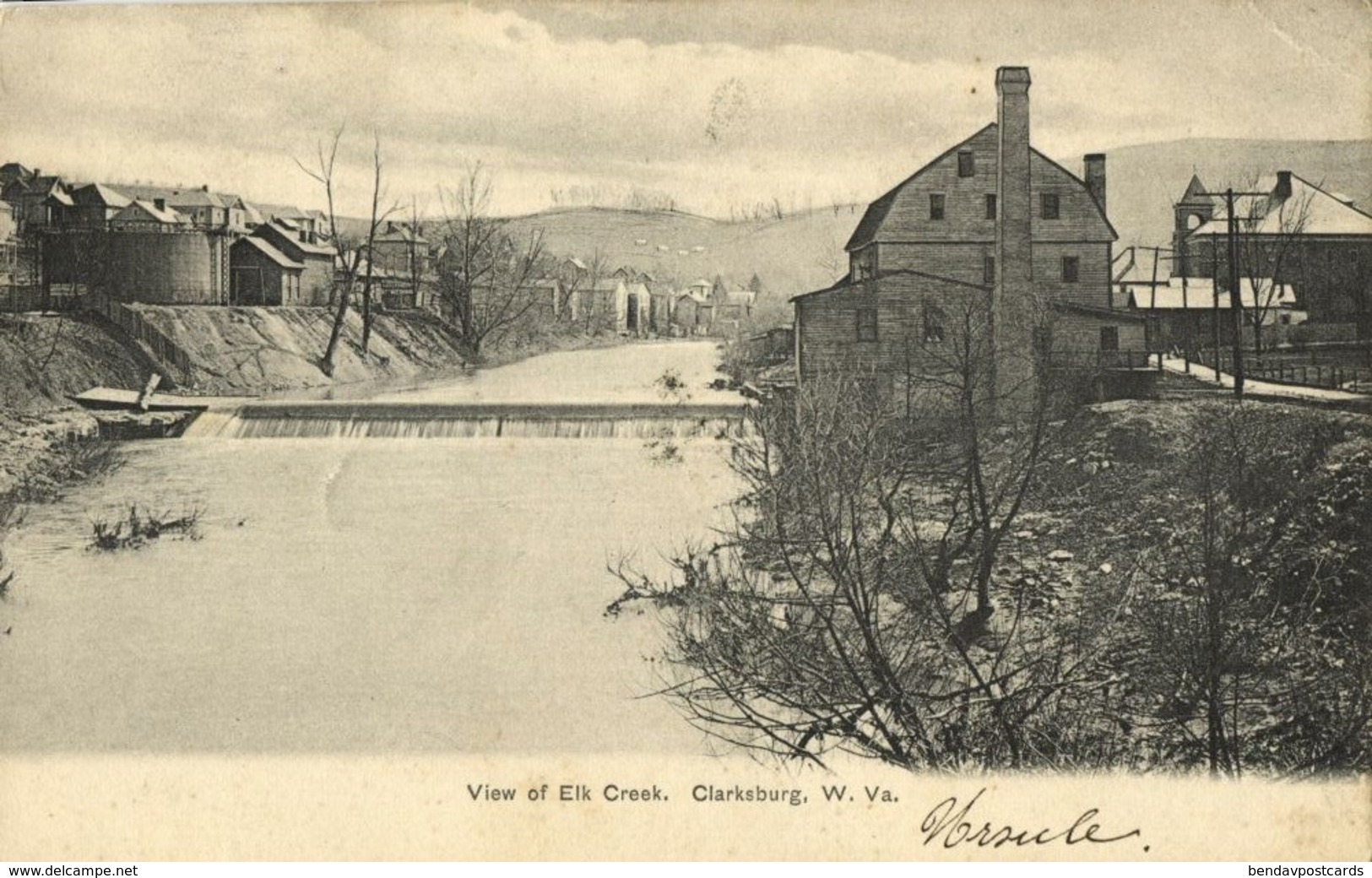 Clarksburg, W.Va., View of Elk Creek (1906) Postcard