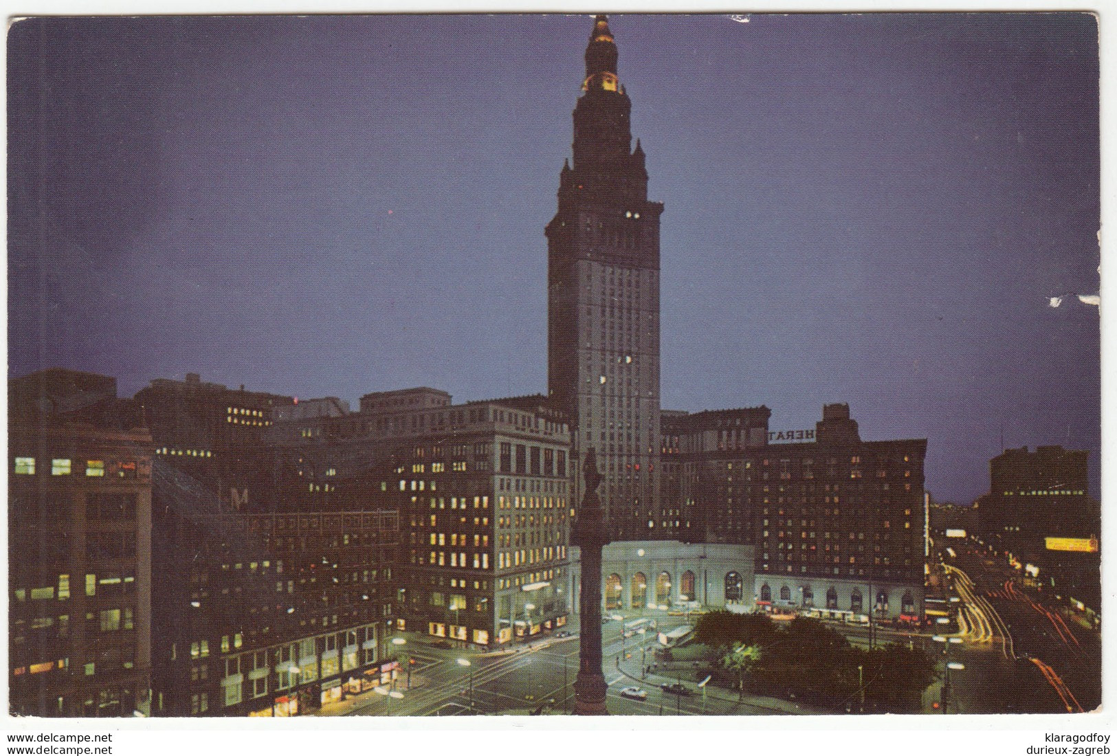 Cleveland Public Square postcard travelled 1972 b180725