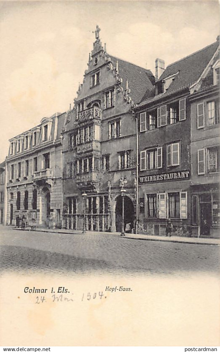 Colmar (68) La Maison des Têtes 1904 - Ed. Emil JUNG Colmar Kopfhaus