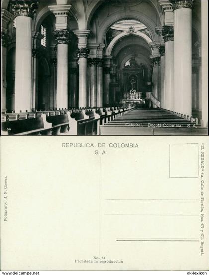 Postcard Santa Fe de Bogotá (D.C.) Catedral - Innen 1928