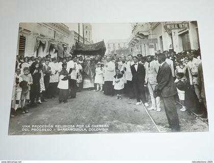 CARTE POSTALE COLOMBIE - UNE PROCESSION RELIGIEUSE - BARRANQUILLA COLOMBIE - POSTCARD AMERICA COLOMBIA (W)