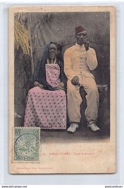 Comores - Types Anjouanais (Homme et Femme) à Diégo Suarez (Madagascar) - Ed. Charifou 39