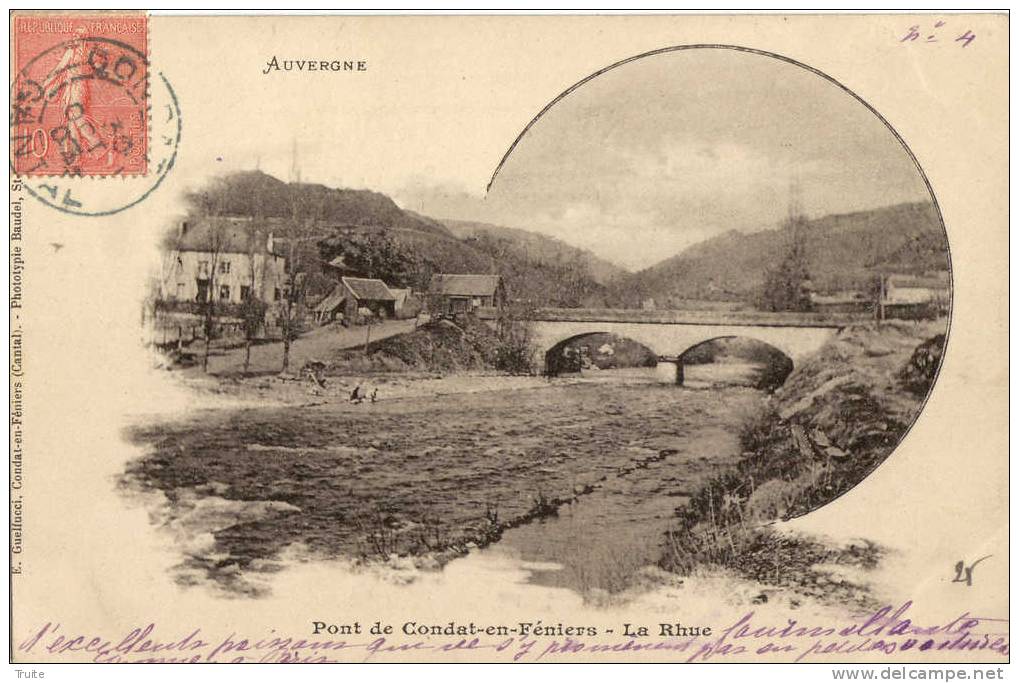 CONDAT-EN-FENIERS LA RHUE  LAVANDIERE  CARTE PRECURSEUR