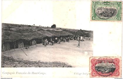 CPA Carte Postale Congo Français  Compagnie française du Haut Congo  village indigène 1909  VM86799