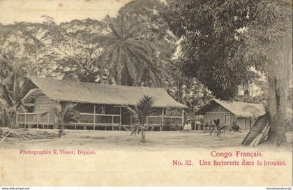 french congo, Factory in the Bush (1900s) Postcard