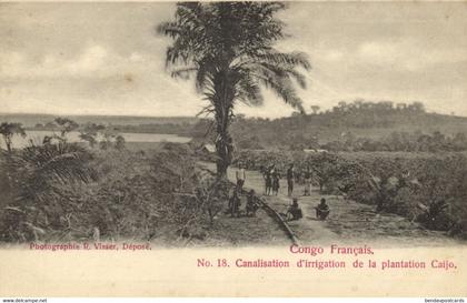 french congo, Pipeline for Irrigation of the Caijo Plantation (1900s) Postcard