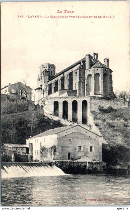 81 LAVAUR - La cathédrale vue de l'Agout et le moulin