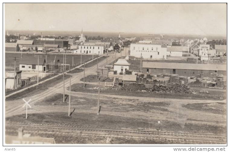 Cooperstown ND North Dakota, Panoramic View on c1900s Vintage Real Photo Postcard