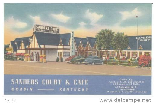 Corbin KY Kentucky, Sanders Court &amp; Cafe, 1990 Reprint  Postcard