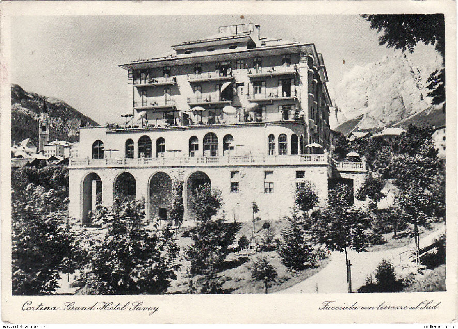 # CORTINA: GRAND HOTEL SAVOY- facciata con terrazze al sud