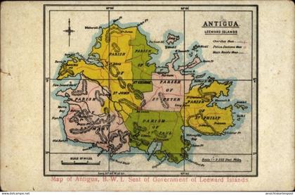 Landkarten CPA Antigua und Barbuda, Landkarte, Seat of Government of Leeward Islands