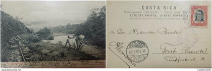 O) 1908 COSTA RICA, POSTAL CARD AMBULANTE-LANDSCAPE RIVER REVENTAZON, RAILWAY.- STAMP JOSE M. CAÑAS SCOTT A45,   XF