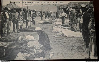 RO) 1910 CIRCA-COSTA RICA,CARTAGO EARTHQUAKE FROM 1910-RUINS-DEAD -CADÁVERES OLD POSTAL CARD