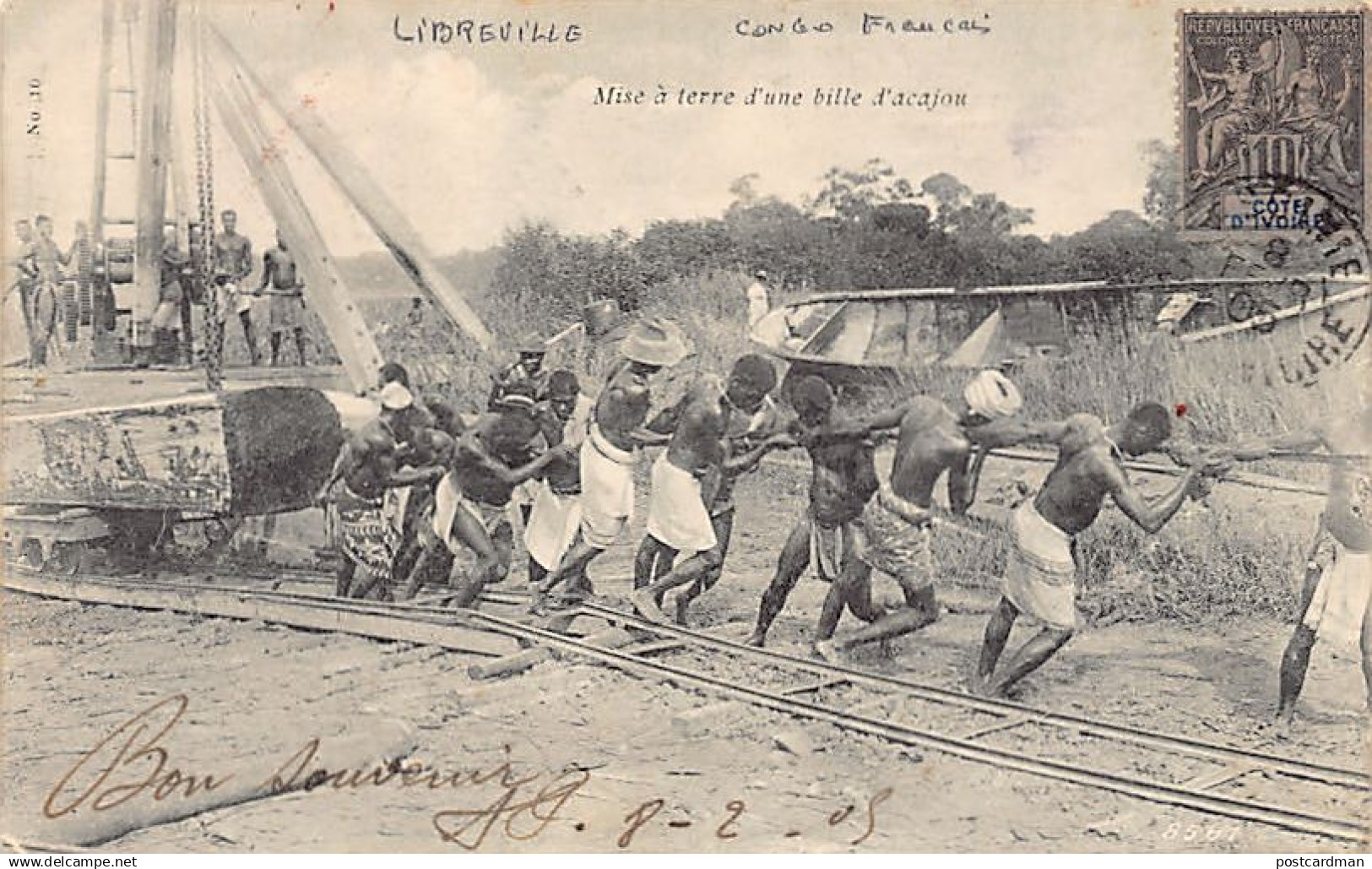 CÔTE D'IVOIRE - Mise à terre d'une bille d'acajou - Ed. inconnu 10