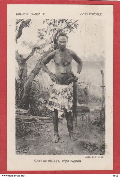 CPA: Côte d'Ivoire - Chef de village, type Agbas (Elephantiasis)