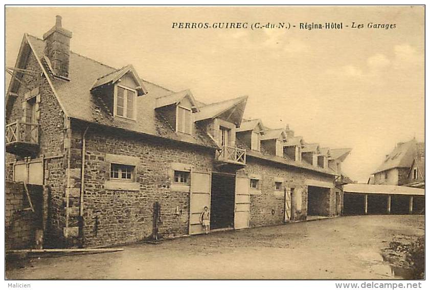 - cotes d armor -ref -C520- perros guirec - regina hotel - les garages - carte bon etat -