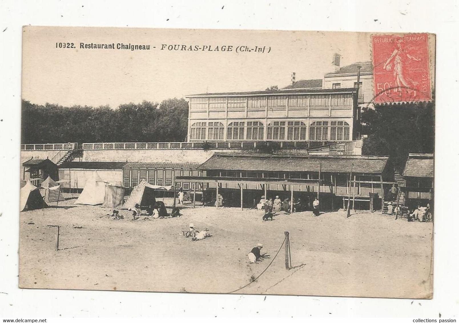 cp, 17 , FOURAS-PLAGE , commerce , restaurant CHAIGNEAU , voyagée