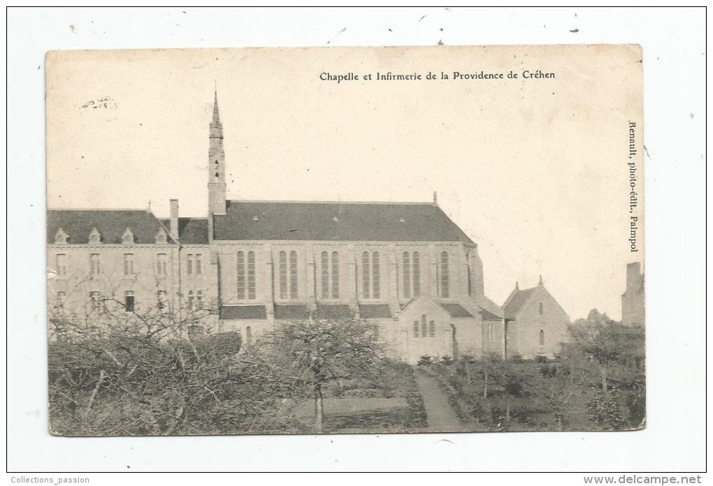 cp , 22 , CREHEN ,  CHAPELLE ET INFIRMERIE DE LA PROVIDENCE , voyagée