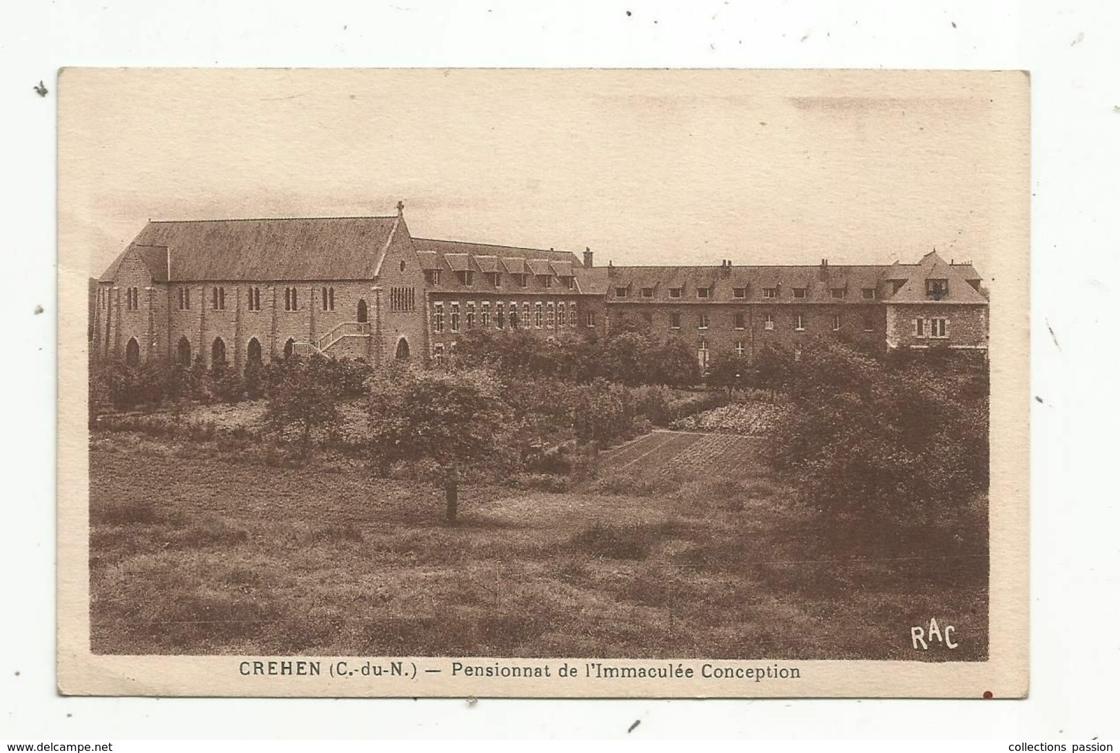 cp , 22, CREHEN ,  pensionnat de l'Immaculée Conception , écrite 1956