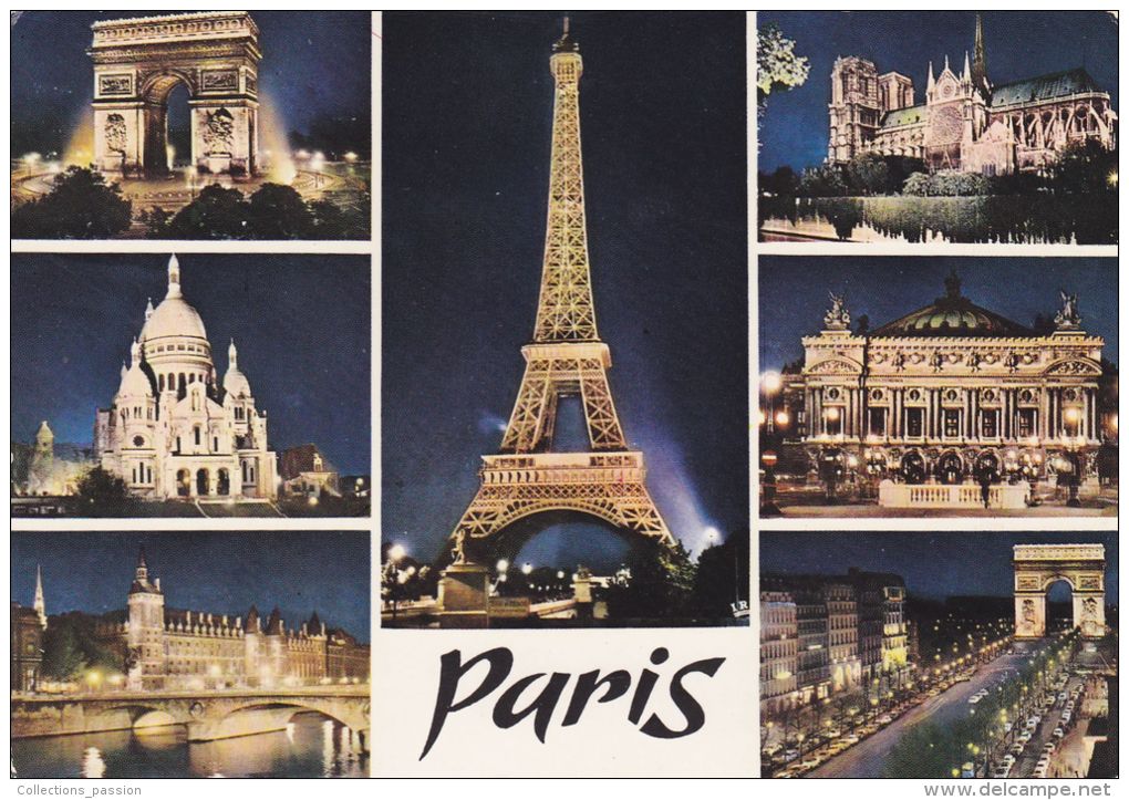 cp , 75 , PARIS , Monuments et Edifices , Multi-Vues