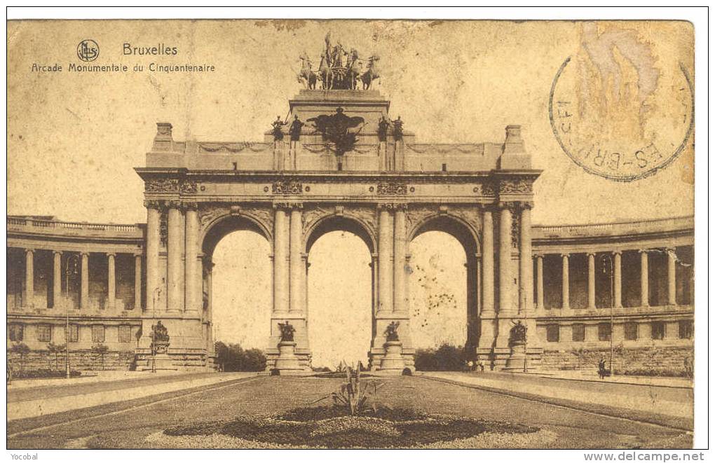 cp , BRUXELLES , Monuments , Edifices , Arcade Monumentale du  Cinquantenaire , voyagée