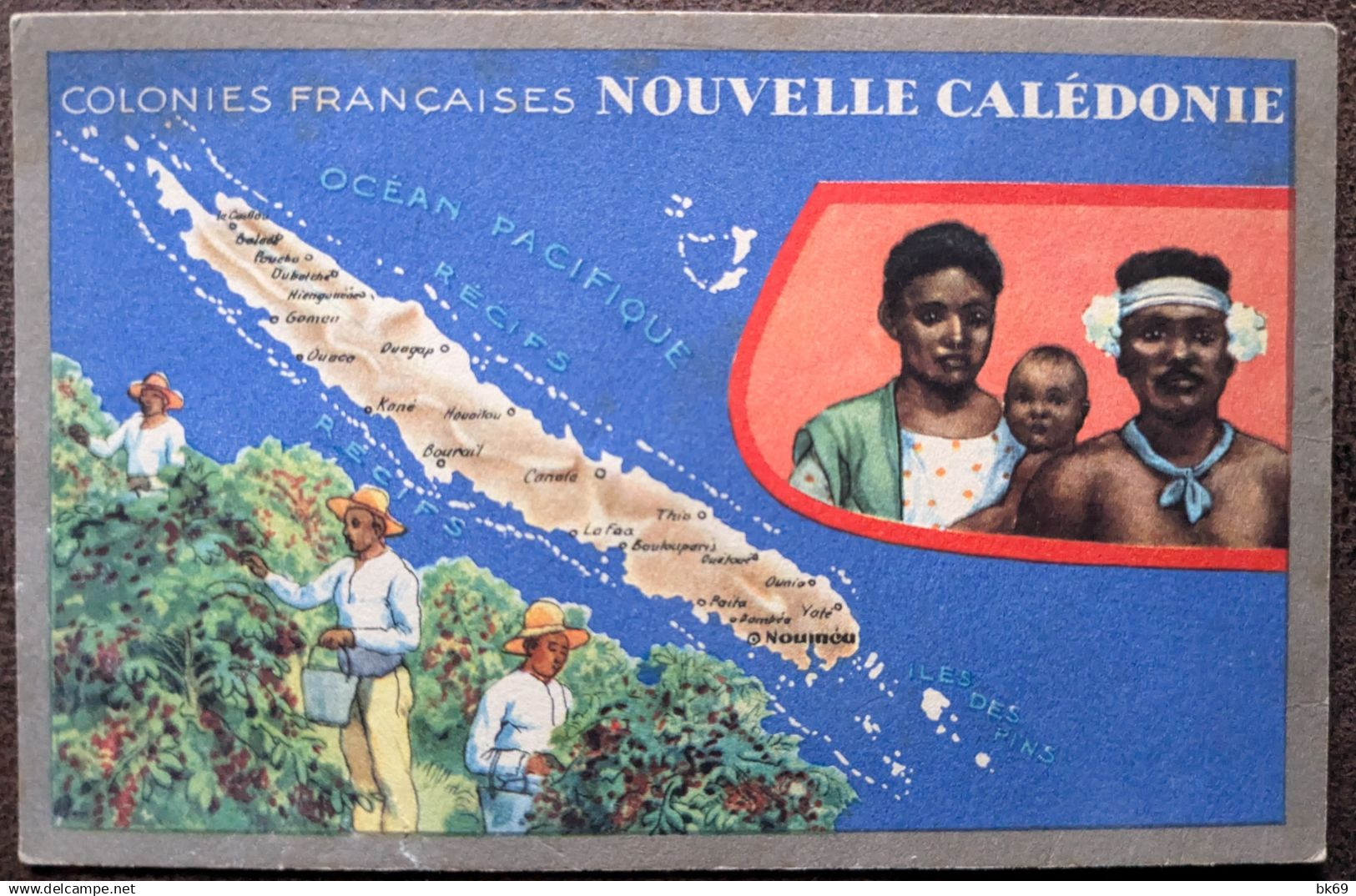 CP Carte de l'Ile Colonies Française, Le Lion Noir N Calédonie