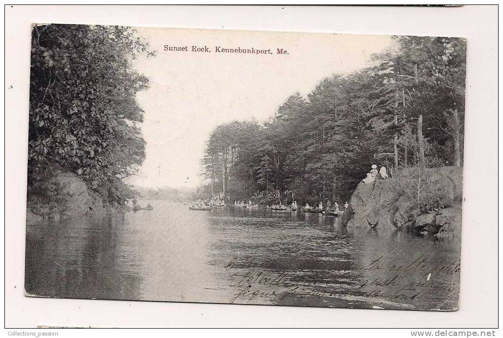 cp , ETATS UNIS , MAINE , Sunset Rock , Kennebunkport , voyagée 1912