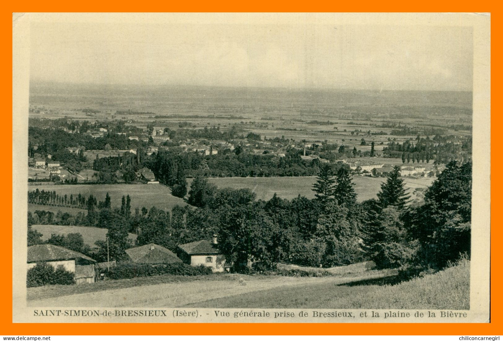 * Cp Glacée - SAINT SIMEON DE BRESSIEUX - Vue Générale prise de Bressieux - Plaine de la Bièvre - St - Photo PERRIN